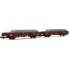 Wagons de marchandises wagons plats avec traverses béton SNCF Ep.V 2 pièces Arnold - HN6543
