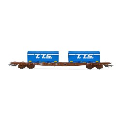 Wagon SNCF. 4-axle container S70. loaded with 2 x - jouef - HJ6259