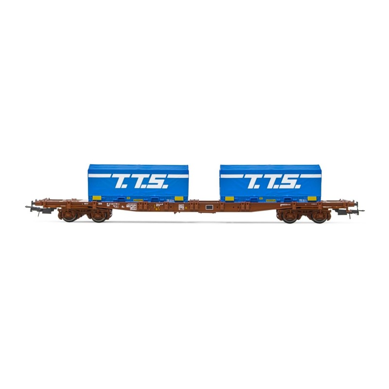 Wagon SNCF. 4-axle container S70. loaded with 2 x - jouef - HJ6259