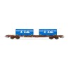 Wagon SNCF. 4-axle container S70. loaded with 2 x - jouef - HJ6259