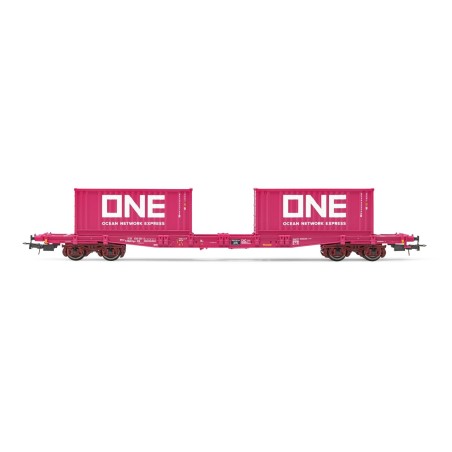 Wagon TOUAX. 4-axle container S7B. loaded with 2 x Jouef - HJ6261