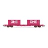 Wagon TOUAX. 4-axle container S7B. loaded with 2 x Jouef - HJ6261