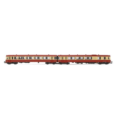 Autorail SNCF. diesel railcar X 4317 + XR 8517. rouge et beige - Jouef - HJ2614