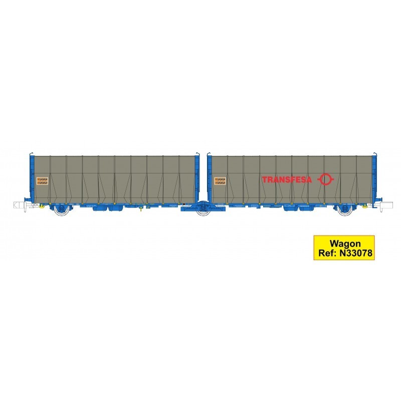 Set de 2 Wagons bâché double Lails Transfesa.MF-Train