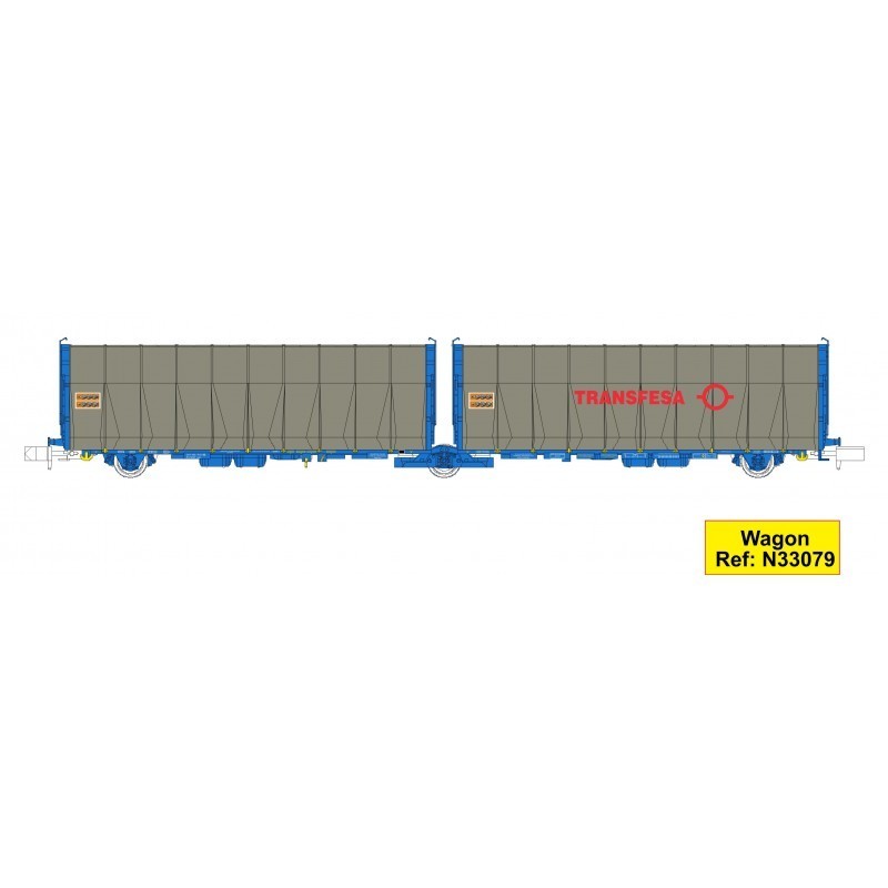 Set de 2 Wagons bâché double Lails Transfesa.MF-Train