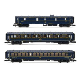 HN4401 CIWL, coffret de 3 voitures train Bleu, composé de 1 fourgon et 2 voitures-lits Lx, ép. III