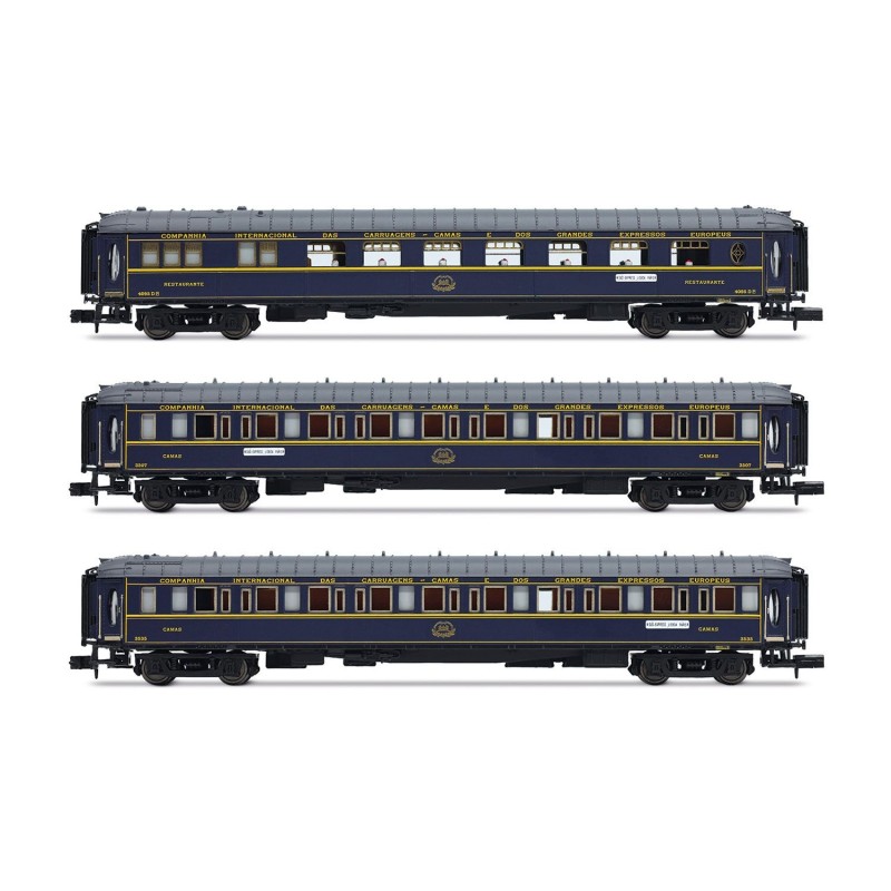 HN4487 CIWL, coffret de 3 voitures Sud-express coffret 2/2, composé de 1 x VPC Étoile du Nord + 2 x WL