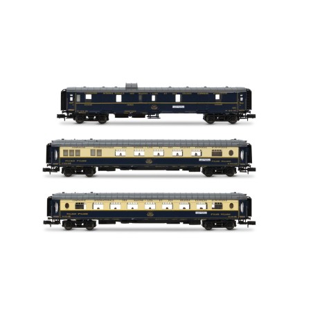 HN4490 CIWL, coffret de 3 unités Edelweiss Pullman Express, set 1/2 (DD3, VPC Flèche d’Or + VP Étoile du Nord), ép. II