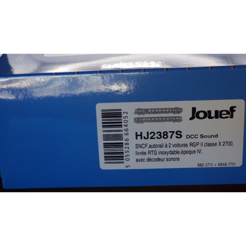 Autorail RGP2 Upgraded version. orange/metal grey  sound - Jouef - HJ2387S