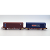 Set 2 wagons porte-conteneurs 40'CMA/CGM et Cronos N33377 MF-Train échelle N